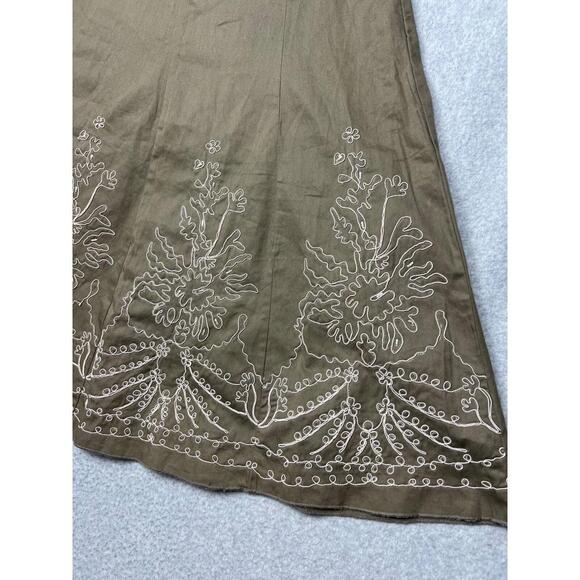 VTG SYLV!A Womens Midi Flare Skirt M Cotton Embroidered Boho Flowy Cottage core - Picture 3 of 11